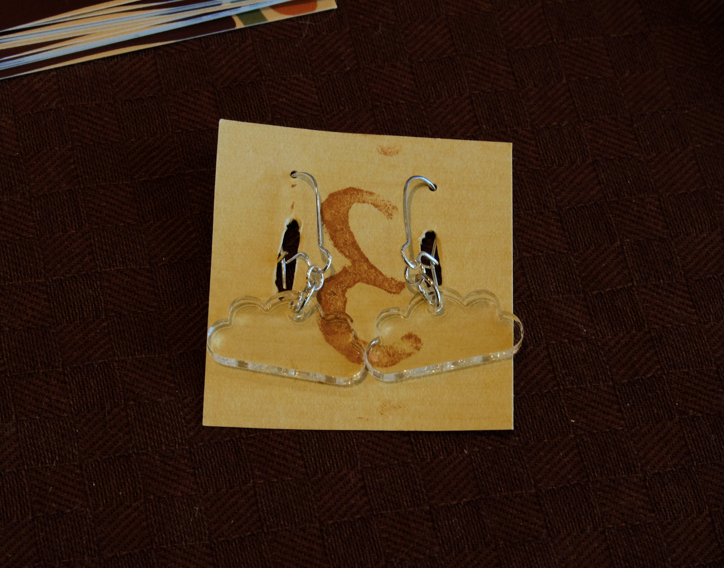 Earrings transparent clouds silver plated