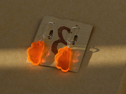 Örhängen orange moln silverpläterad