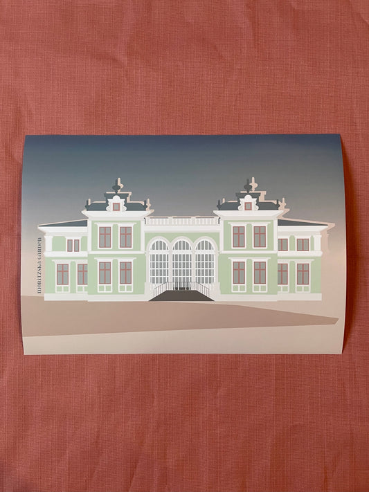 Poster Umeå – illustrerad poster skapad i Umeå. Motiv av ett av stadens finaste hus, Moritzska gården.