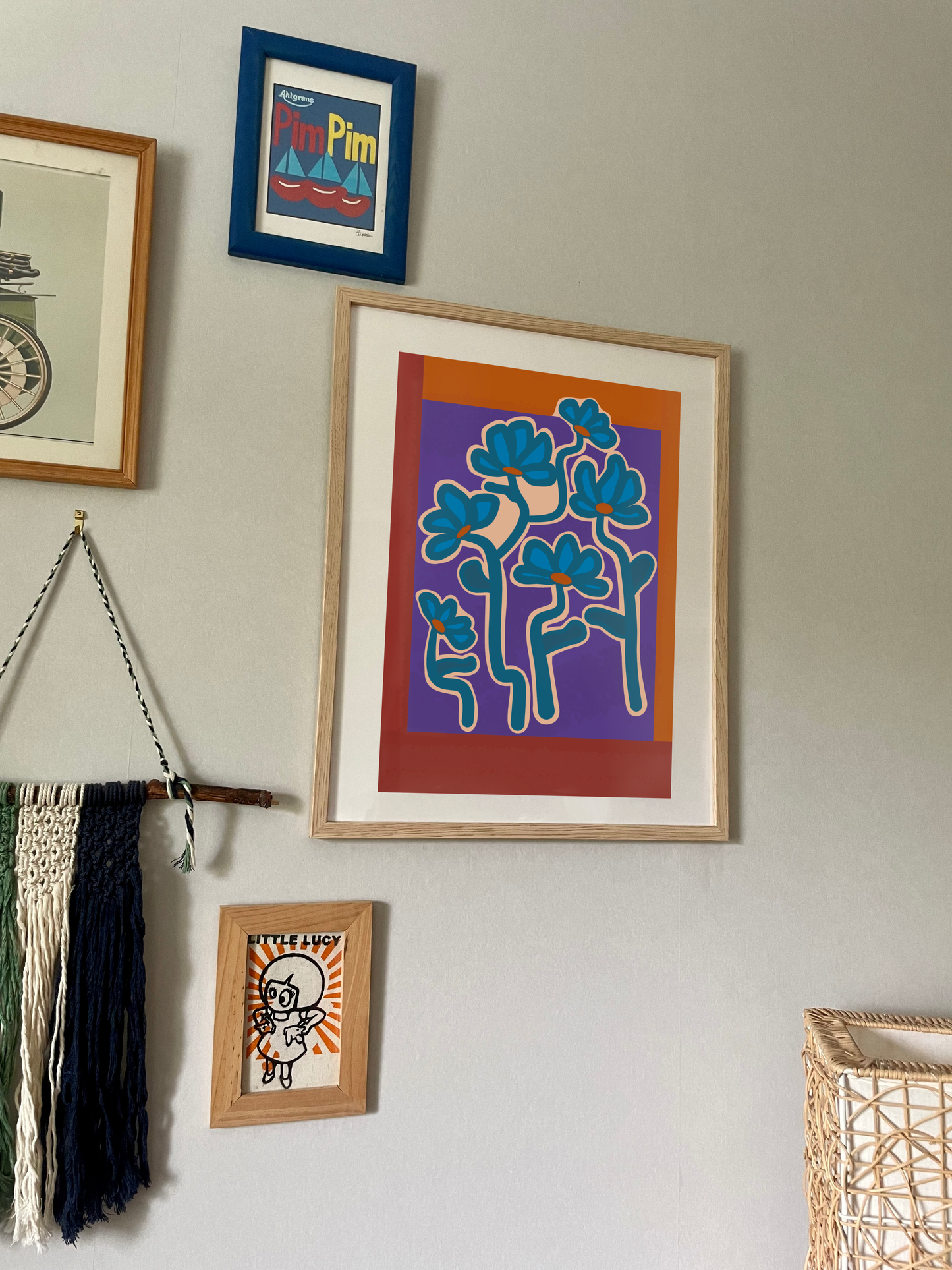 Poster turquoise flowers