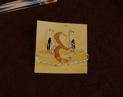 Earrings transparent clouds silver plated