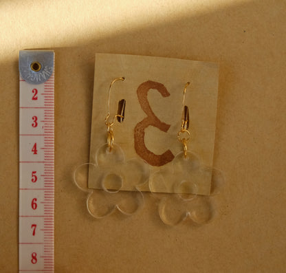 Earrings transparent flowers gold plated