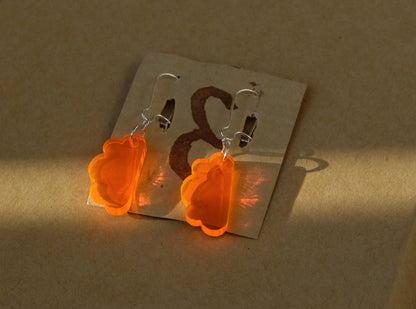 Earrings orange cloud silver plated