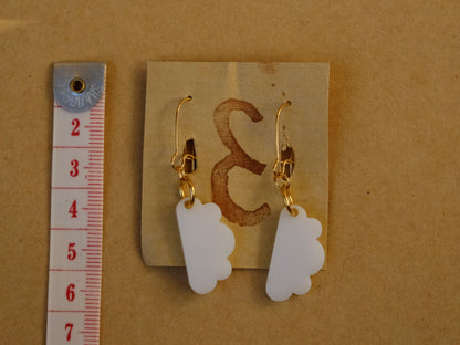 Earrings white clouds gold plated