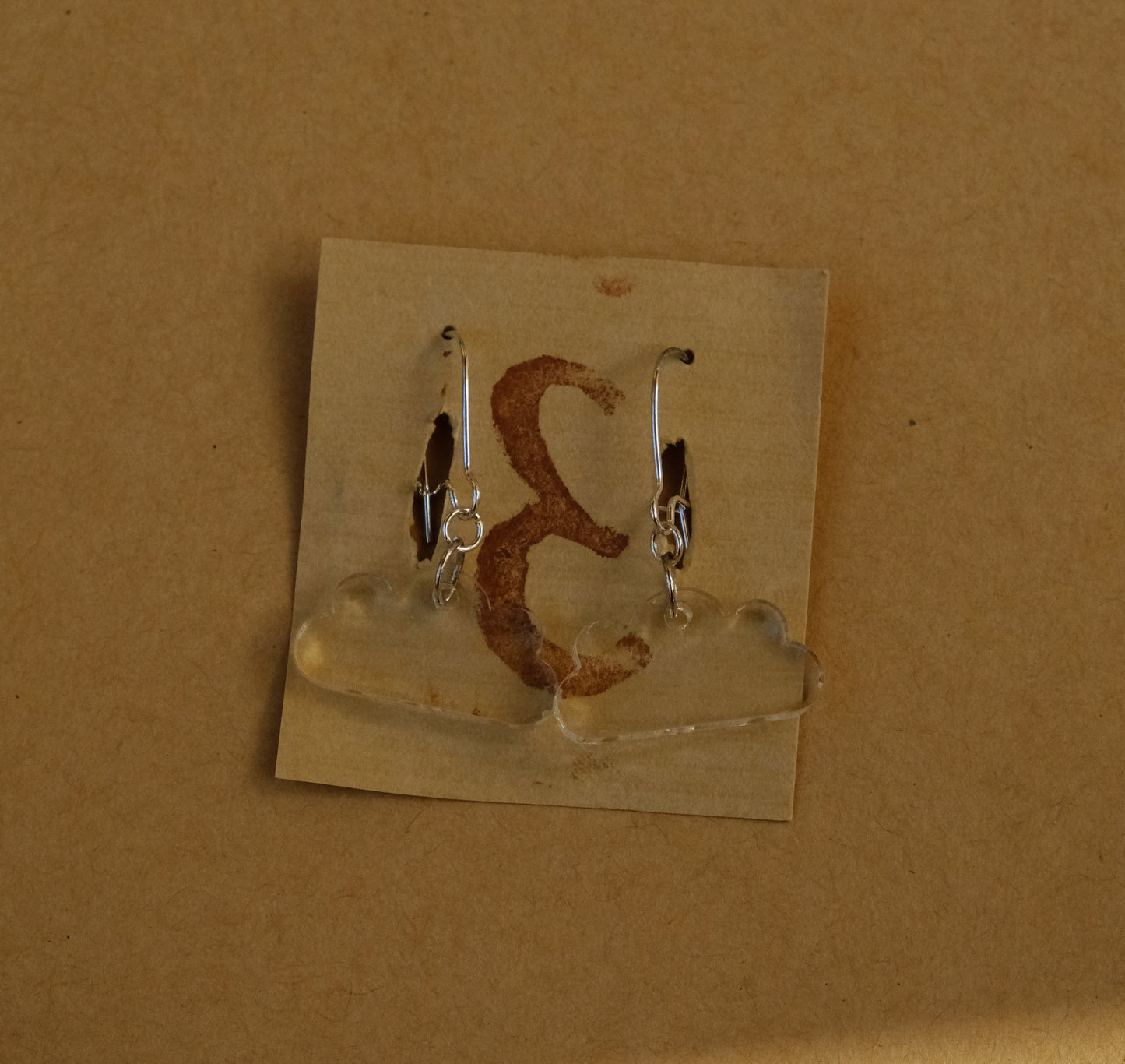 Earrings transparent clouds silver plated