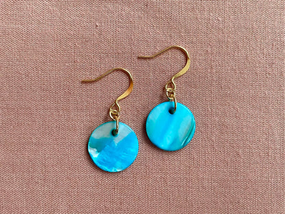 Turquoise mother-of-pearl earrings