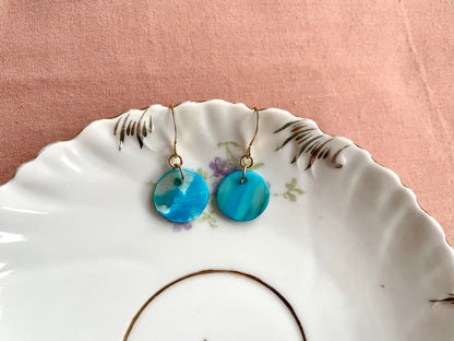 Turquoise mother-of-pearl earrings