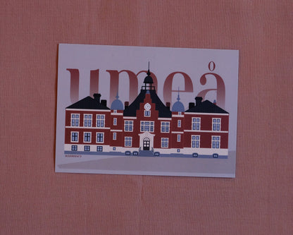 Vykort rådhuset i Umeå