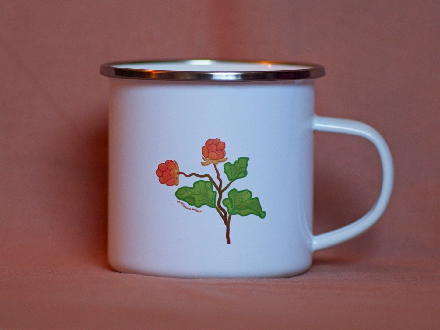 Enamel mug cloudberries