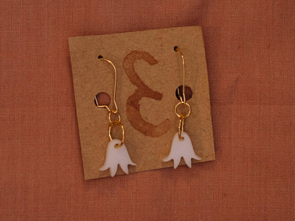 Earrings small orange bluebells gold plated