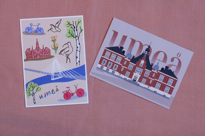 Vykort rådhuset i Umeå